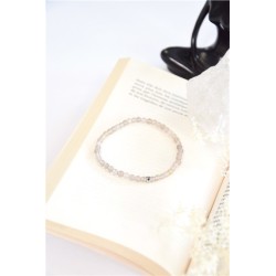 Bracelet Calcédoine Grise Perles Rondes 4 mm 