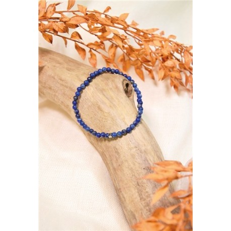 Bracelet Lapis Lazuli Perles rondes 4 mm 