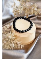 Bracelet Onyx Perles rondes 8 mm 