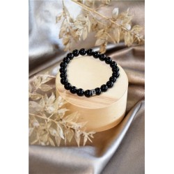 Bracelet Onyx Perles rondes 8 mm 