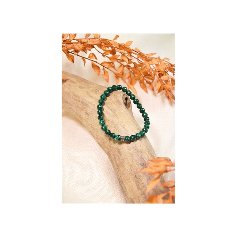 Bracelet Malachite Perles Rondes 6 mm 