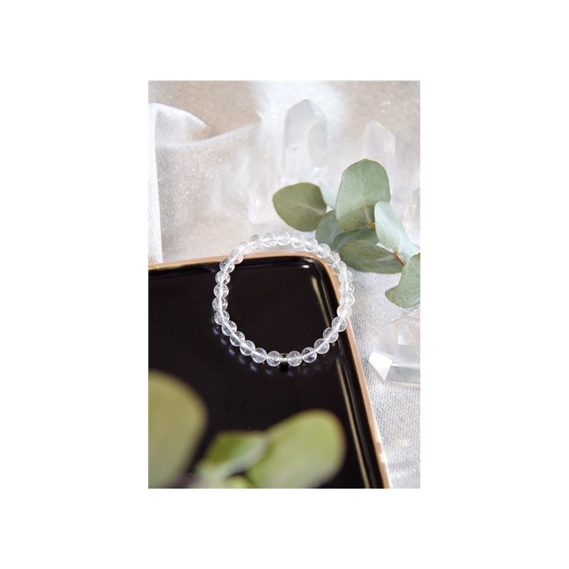 Bracelet Cristal de Roche Perles rondes 6 mm 