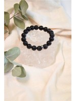Bracelet Obsidienne Noire Perles rondes 8 mm 