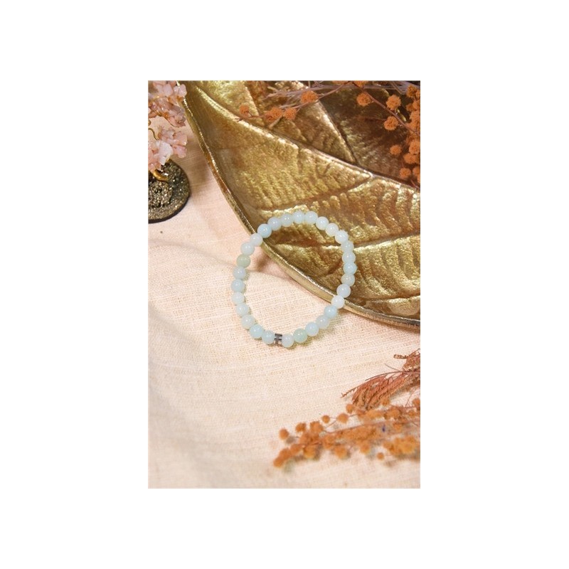 Bracelet Amazonite Perles rondes 6 mm 