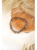 Bracelet Quartz Fumé Perles rondes 8 mm 