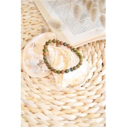 Bracelet Unakite Perles Rondes 6 mm 