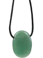  Pendentif pierre ovale percée - Aventurine Verte 