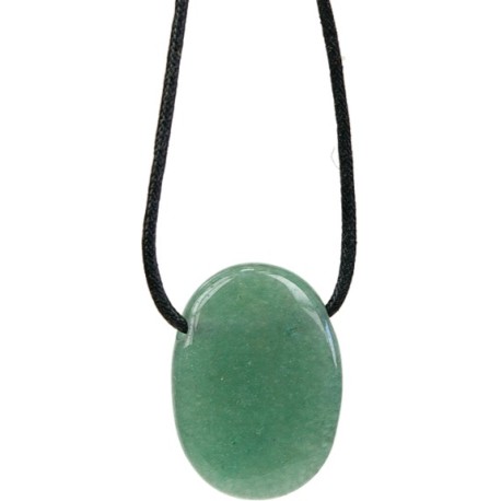  Pendentif pierre ovale percée - Aventurine Verte 