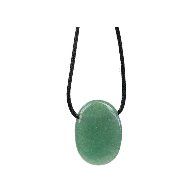  Pendentif pierre ovale percée - Aventurine Verte 