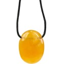  Pendentif pierre ovale percée - Calcite orange 
