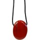  Pendentif pierre ovale percée - Jaspe rouge 