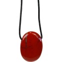 Pendentif pierre ovale percée - Jaspe rouge