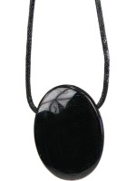  Pendentif pierre ovale percée - Tourmaline Noire 