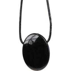  Pendentif pierre ovale percée - Tourmaline Noire 